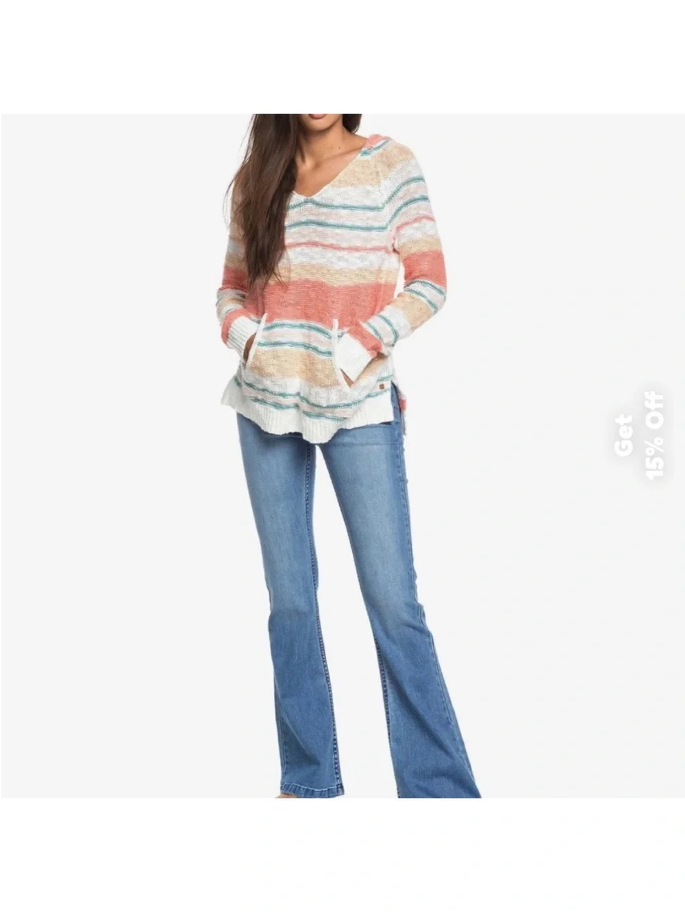 EUC Roxy cotton knit sweater hoodie size S